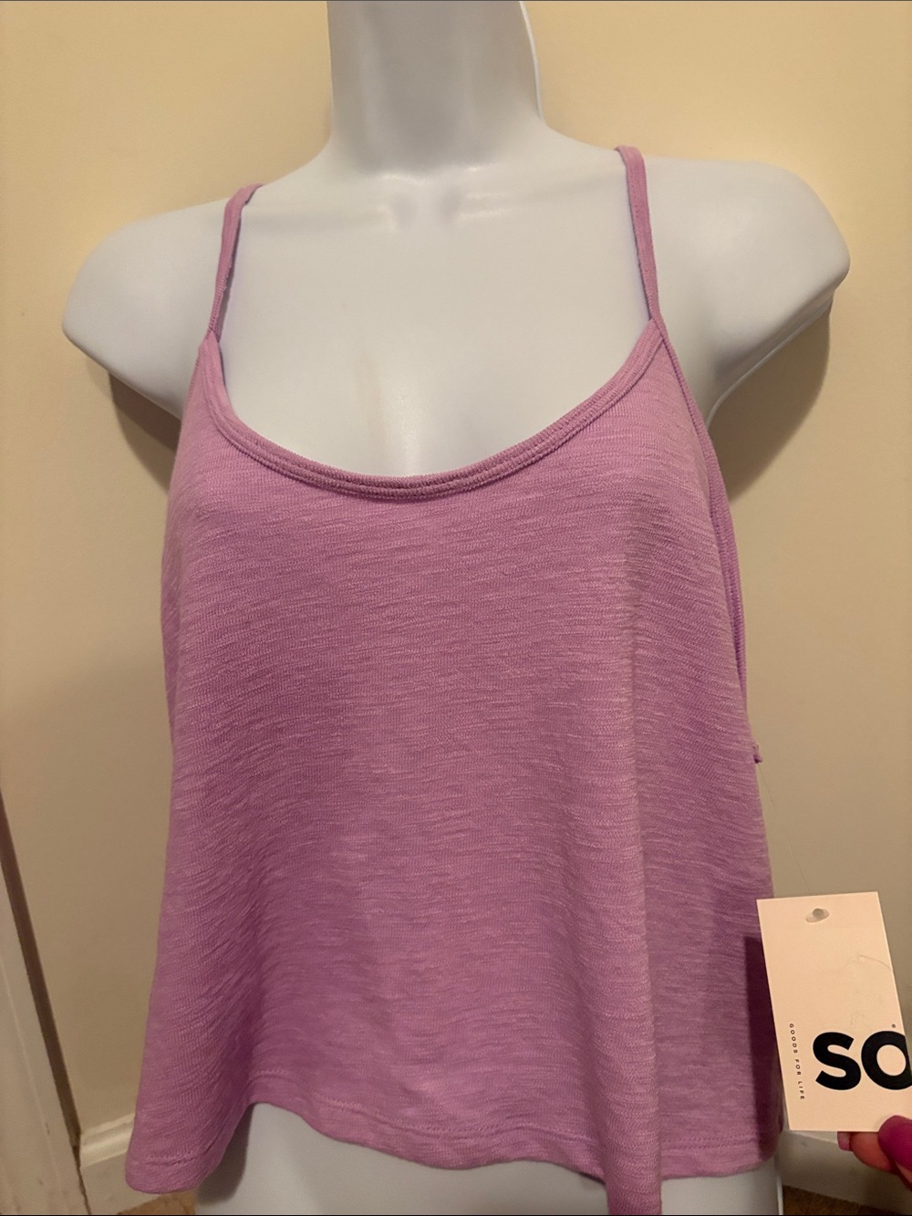 NWT SO Lilac Crochet Back Spaghetti Strap Tank